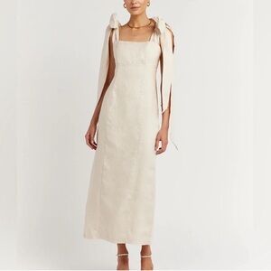 DISSH Cream Maxi Dress with Bow Straps
